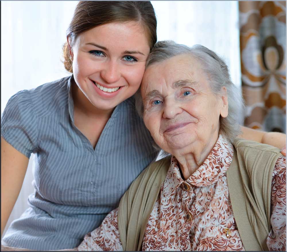 nurse with elderly woman